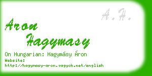 aron hagymasy business card